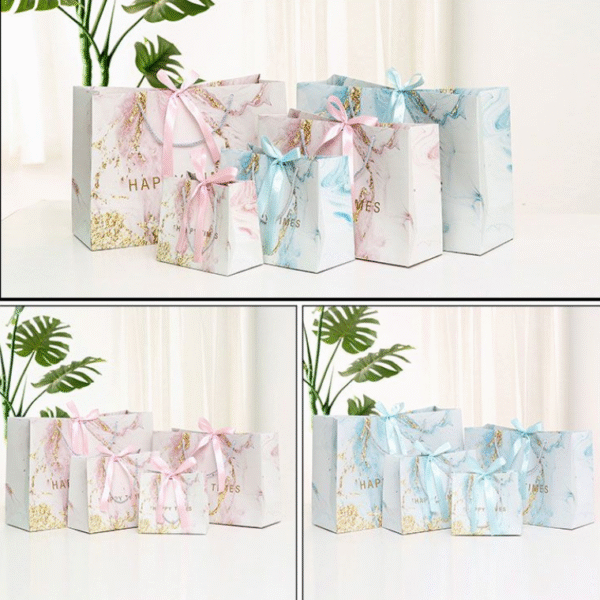 (10 packs) ins style gift bag marble pattern packaging bag holiday gift bag wedding candy bag clothing bag large
